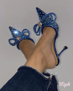 BLUE • Mach And Mach • Pointed toe Mules