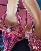 Load image into Gallery viewer, Alta C • Mach double bow pink mules