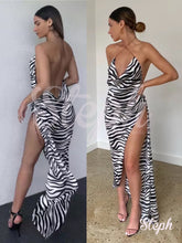 Load image into Gallery viewer, Zebra asym Dress